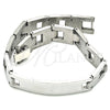 Stainless Steel Solid Bracelet, Polished, Steel Finish, 03.114.0381.2.08 (12 MM Thickness, 8 Inches Length)