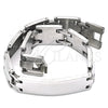 Stainless Steel Solid Bracelet, Polished, Steel Finish, 03.114.0382.09 (13 MM Thickness, 9 Inches Length)