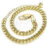 Oro Laminado Basic Anklet, Gold Filled Style Miami Cuban Design, Polished, Golden Finish, 03.213.0100.10 (06 MM Thickness, 10 Inches Length)