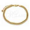 Oro Laminado Basic Anklet, Gold Filled Style Miami Cuban Design, Polished, Golden Finish, 03.213.0100.10 (06 MM Thickness, 10 Inches Length)