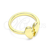 Oro Laminado Elegant Ring, Gold Filled Style Heart Design, Polished, Golden Finish, 01.341.0028 (One size fits all)