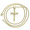 Oro Laminado Pendant Necklace, Gold Filled Style Crucifix Design, Polished, Golden Finish, 04.242.0101.20