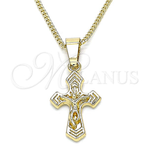 Gold Filled Necklace — Pendant Necklace Crucifix Design Polished 04. 02 MM — main product view — SKU 140961 | Oro Laminado collar — Pendant Necklace Crucifix diseño pulido 04. 02 MM — SKU 140961