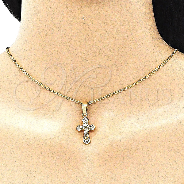 Gold Filled Pendant — Religious Pendant Crucifix Design Polished 05. — alternate product view — SKU 140962 | Oro Laminado dije — Religious Pendant Crucifix diseño pulido 05. — SKU 140962