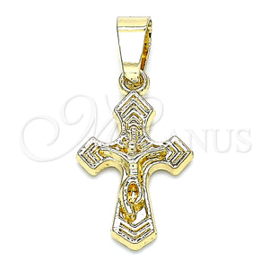 Gold Filled Pendant — Religious Pendant Crucifix Design Polished 05. — main product view — SKU 140962 | Oro Laminado dije — Religious Pendant Crucifix diseño pulido 05. — SKU 140962