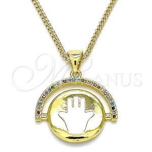 Gold Filled Necklace — Pendant Necklace Hand of God and Judaica Design — main product view — SKU 140977 | Oro Laminado collar — Pendant Necklace Hand of God and Judaica diseño — SKU 140977