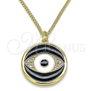 Gold Filled Necklace — Pendant Necklace Evil Eye Design with White Micro — main product view — SKU 140981 | Oro Laminado collar — Pendant Necklace Evil Eye diseño with blanco Micro — SKU 140981