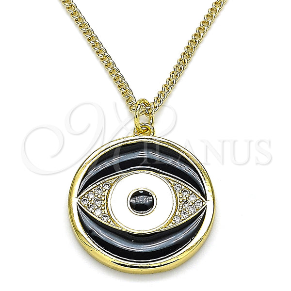 Gold Filled Necklace — Pendant Necklace Evil Eye Design with White Micro — main product view — SKU 140981 | Oro Laminado collar — Pendant Necklace Evil Eye diseño with blanco Micro — SKU 140981