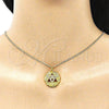 Oro Laminado Pendant Necklace, Gold Filled Style Hand of God Design, with White Micro Pave, Polished, Golden Finish, 04.313.0048.1.20 (02 MM Thickness, 20 Inches Length)