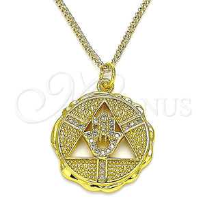 Gold Filled Necklace — Pendant Necklace Hand of God and Judaica Design — main product view — SKU 141004 | Oro Laminado collar — Pendant Necklace Hand of God and Judaica diseño — SKU 141004