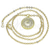 Oro Laminado Pendant Necklace, Gold Filled Style Evil Eye and Star Design, with White Micro Pave, Polished, Golden Finish, 04.313.0053.18 (02 MM Thickness, 18 Inches Length)