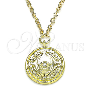 Gold Filled Necklace — Pendant Necklace Evil Eye and Star Design with — main product view — SKU 141011 | Oro Laminado collar — Pendant Necklace Evil Eye and estrella diseño with — SKU 141011