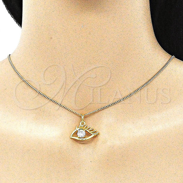 Gold Filled Ring — Earring and Pendant Adult Set Evil Eye Design — alternate product view — SKU 141055 | Oro Laminado anillo — Earring and Pendant Adult Set Evil Eye diseño — SKU 141055