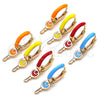 Oro Laminado Huggie Hoop, Gold Filled Style key Design, Orange Enamel Finish, Golden Finish, 02.213.0211.2.12