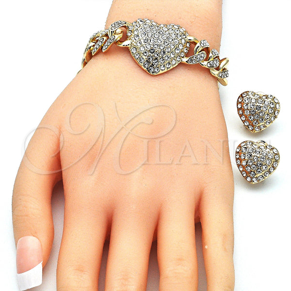 Gold Filled Ring — Necklace Bracelet and Earring Heart and Miami Cuban — alternate product view — SKU 141101 | Oro Laminado anillo — Necklace Bracelet and Earring corazón and Miami Cuban — SKU 141101