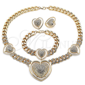 Gold Filled Ring — Necklace Bracelet and Earring Heart and Miami Cuban — main product view — SKU 141102 | Oro Laminado anillo — Necklace Bracelet and Earring corazón and Miami Cuban — SKU 141102