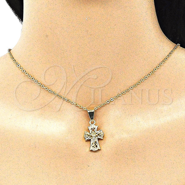 Gold Filled Pendant — Religious Pendant Crucifix Design Polished 05. — alternate product view — SKU 141105 | Oro Laminado dije — Religious Pendant Crucifix diseño pulido 05. — SKU 141105