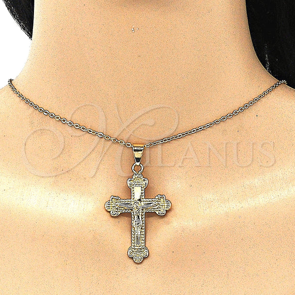 Gold Filled Pendant — Religious Pendant Crucifix Design Polished 05. — alternate product view — SKU 141108 | Oro Laminado dije — Religious Pendant Crucifix diseño pulido 05. — SKU 141108