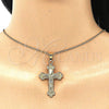 Oro Laminado Religious Pendant, Gold Filled Style Crucifix Design, Polished, Golden Finish, 05.163.0097