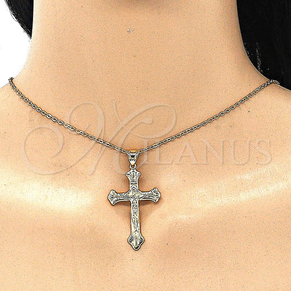 Gold Filled Pendant — Religious Pendant Crucifix Design Polished 05. — alternate product view — SKU 141109 | Oro Laminado dije — Religious Pendant Crucifix diseño pulido 05. — SKU 141109