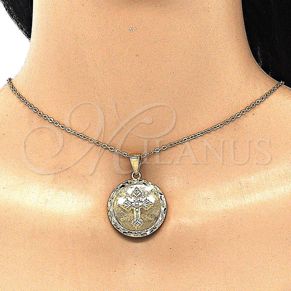 Gold Filled Pendant — Religious Pendant Crucifix Design Polished 05. — alternate product view — SKU 141110 | Oro Laminado dije — Religious Pendant Crucifix diseño pulido 05. — SKU 141110