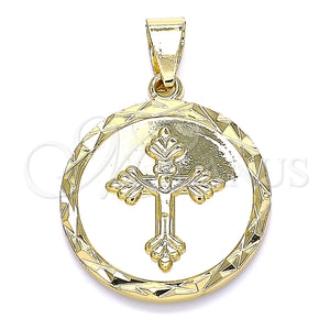 Gold Filled Pendant — Religious Pendant Crucifix Design Polished 05. — main product view — SKU 141110 | Oro Laminado dije — Religious Pendant Crucifix diseño pulido 05. — SKU 141110