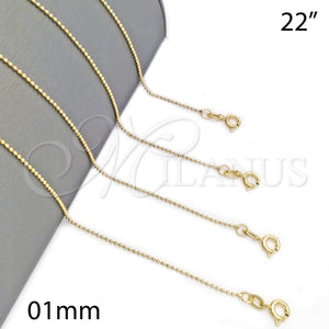 Gold Filled Necklace — Basic Necklace Ball Design Polished 04.58. 01 MM — main product view — SKU 141128 | Oro Laminado collar — básico Necklace Ball diseño pulido 04.58. 01 MM — SKU 141128