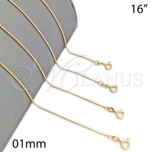 Gold Filled Necklace — Basic Necklace Ball Design Polished 04. 01 MM — main product view — SKU 141130 | Oro Laminado collar — básico Necklace Ball diseño pulido 04. 01 MM — SKU 141130