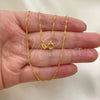 Oro Laminado Basic Necklace, Gold Filled Style Singapore Design, Polished, Golden Finish, 04.58.0008.16 (0.40 Gauge, 02 MM Thickness, 16 Inches Length)