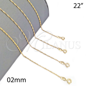 Gold Filled Necklace — Basic Necklace Singapore Design Polished 04.58. 0.40 Gauge — main product view — SKU 141133 | Oro Laminado collar — básico Necklace Singapore diseño pulido 04.58. 0.40 Gauge — SKU 141133