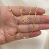 Oro Laminado Basic Necklace, Gold Filled Style Polished, Golden Finish, 04.318.0001.22 (04 MM Thickness, 22 Inches Length)