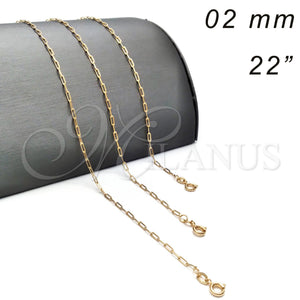 Gold Filled Necklace — Basic Necklace Paperclip Design Polished 04.09. 03 MM — main product view — SKU 141140 | Oro Laminado collar — básico Necklace Paperclip diseño pulido 04.09. 03 MM — SKU 141140