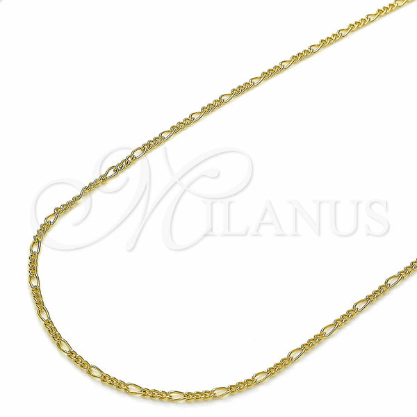 Gold Filled Necklace — Basic Necklace Figaro Design Polished 04.09. 02 MM — alternate product view — SKU 141142 | Oro Laminado collar — básico Necklace Figaro diseño pulido 04.09. 02 MM — SKU 141142