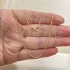 Oro Laminado Basic Necklace, Gold Filled Style Figaro Design, Polished, Golden Finish, 04.09.0172.22 (02 MM Thickness, 22 Inches Length)