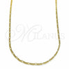 Oro Laminado Basic Necklace, Gold Filled Style Figaro Design, Polished, Golden Finish, 04.09.0172.22 (02 MM Thickness, 22 Inches Length)