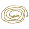 Oro Laminado Basic Necklace, Gold Filled Style Figaro Design, Polished, Golden Finish, 04.09.0172.22 (02 MM Thickness, 22 Inches Length)