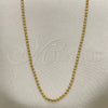 Oro Laminado Basic Necklace, Gold Filled Style Ball Design, Polished, Golden Finish, 04.58.0009.16 (02 MM Thickness, 16 Inches Length)