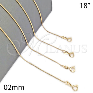 Gold Filled Necklace — Basic Necklace Polished 04.58. 02 MM Thickness 18 — main product view — SKU 141144 | Oro Laminado collar — básico Necklace pulido 04.58. 02 MM Thickness 18 — SKU 141144