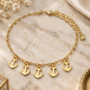 Oro Laminado Charm Anklet , Gold Filled Style Anchor Design, Polished, Golden Finish, 03.63.2192.10 (03 MM Thickness, 10 Inches Length)