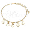 Oro Laminado Charm Anklet , Gold Filled Style Anchor Design, Polished, Golden Finish, 03.63.2192.10 (03 MM Thickness, 10 Inches Length)