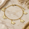 Oro Laminado Charm Anklet , Gold Filled Style Butterfly Design, Polished, Golden Finish, 03.63.2193.10 (03 MM Thickness, 10 Inches Length)