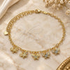 Oro Laminado Charm Anklet , Gold Filled Style Butterfly Design, Diamond Cutting Finish, Golden Finish, 03.63.2195.10 (04 MM Thickness, 10 Inches Length)