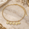 Oro Laminado Charm Anklet , Gold Filled Style Four-leaf Clover Design, Polished, Golden Finish, 03.63.2199.10 (03 MM Thickness, 10 Inches Length)