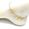 Oro Laminado Charm Anklet , Gold Filled Style Turtle Design, Polished, Golden Finish, 03.63.2203.10 (04 MM Thickness, 10 Inches Length)