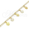 Oro Laminado Charm Anklet , Gold Filled Style Turtle Design, Polished, Golden Finish, 03.63.2203.10 (04 MM Thickness, 10 Inches Length)