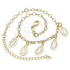 Oro Laminado Charm Anklet , Gold Filled Style Guadalupe Design, Polished, Golden Finish, 03.63.2206.10 (04 MM Thickness, 10 Inches Length)