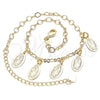 Oro Laminado Charm Anklet , Gold Filled Style Guadalupe Design, Polished, Golden Finish, 03.63.2206.10 (04 MM Thickness, 10 Inches Length)
