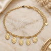 Oro Laminado Charm Anklet , Gold Filled Style Guadalupe Design, Polished, Golden Finish, 03.63.2206.10 (04 MM Thickness, 10 Inches Length)