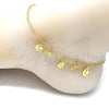 Oro Laminado Charm Anklet , Gold Filled Style Star and Moon Design, Polished, Golden Finish, 03.63.2208.10 (03 MM Thickness, 10 Inches Length)