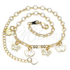 Oro Laminado Charm Anklet , Gold Filled Style Butterfly Design, Polished, Golden Finish, 03.63.2210.10 (04 MM Thickness, 10 Inches Length)